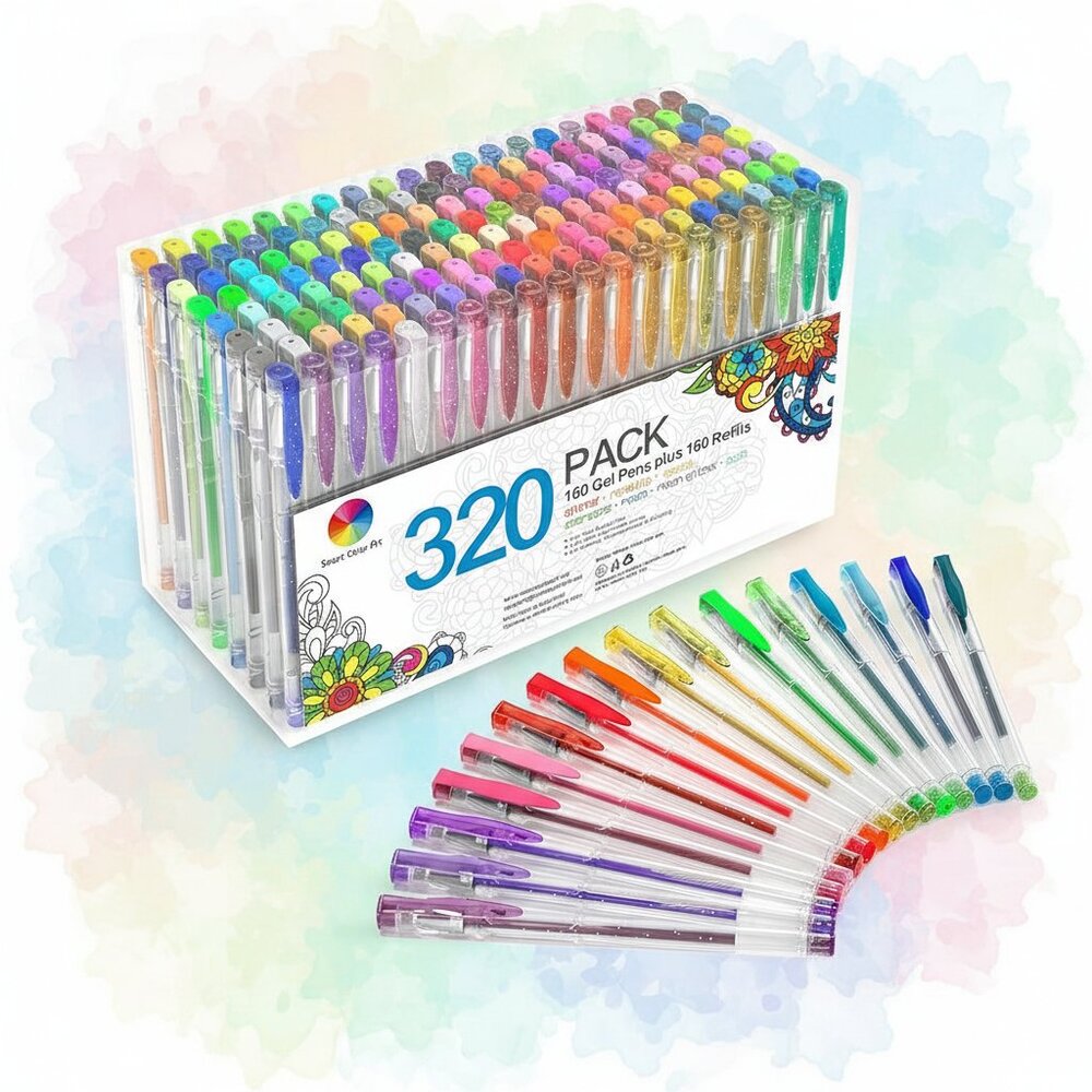 320 Pack Gel Pens Set,‎ Smart Color Art 160 Colors Gel Pen with 160 Refills